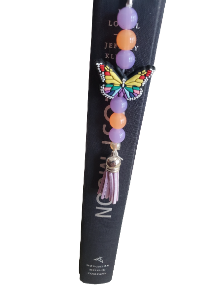 Beaded Bookmark with Butterfly - Choose Color