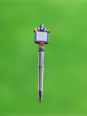 Bingo Card Beaded Pen Silver