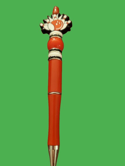 Bowling Beaded Pen on Red Base