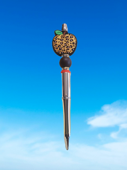Cheetah Apple Beaded Pen Choice of Colors