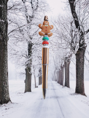 Gingerbread Man Beaded Pen Choice of Pen Base