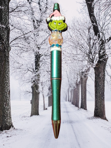 Grinch Head with Santa Hat Choice of Colors