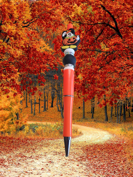 Cartoon Mouse Pumpkin Halloween Beaded Pen - Choose Color