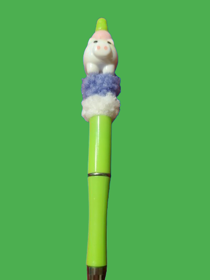 Choice of Animal Beaded Pens with Fuzzy Spacers