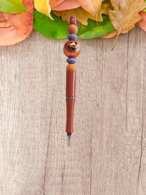 Pumpkin Beaded Pen Orange