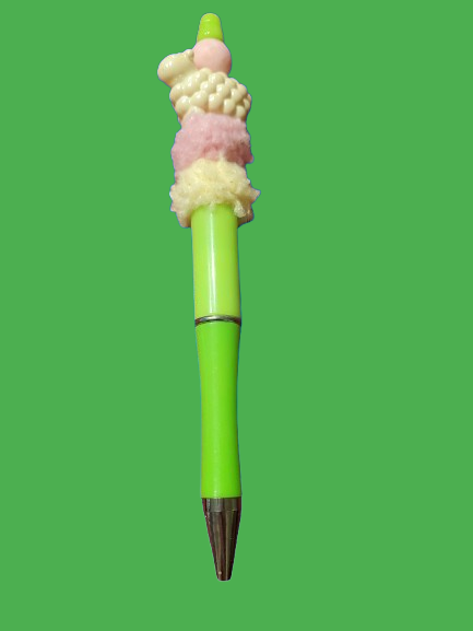 Choice of Animal Beaded Pens with Fuzzy Spacers