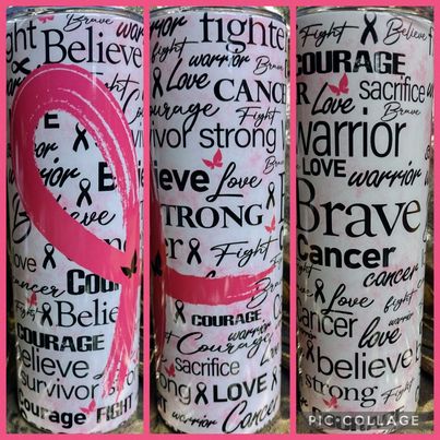 Breast Cancer Support 20 Ounce Stainless Steel Tumbler