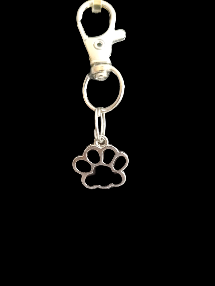 Black Pawprint Zipper Pull / Backpack Charm