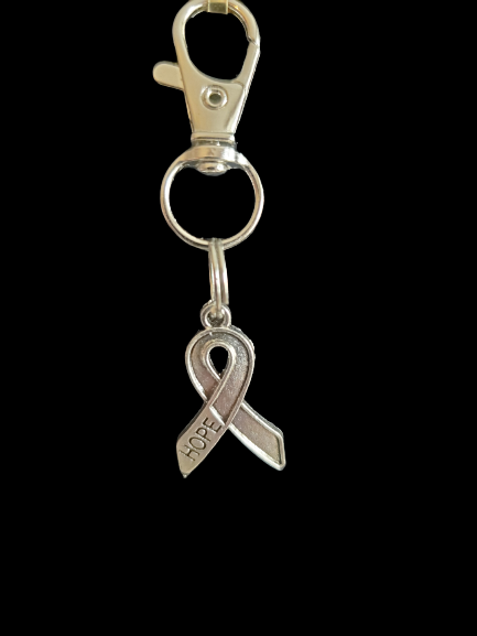 Hope Ribbon Zipper Pull / Backpack Charm