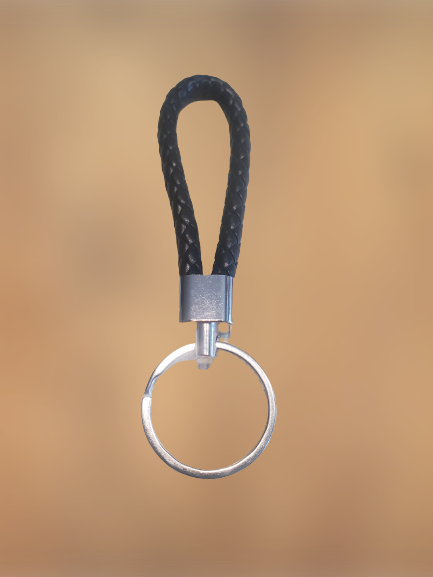 Braided Leather Keychain - Choose Color