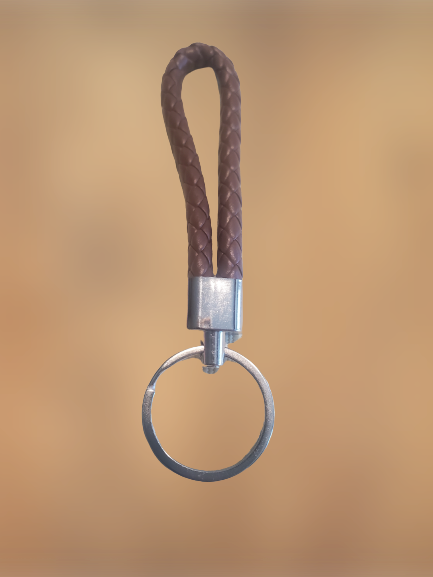 Braided Leather Keychain - Choose Color