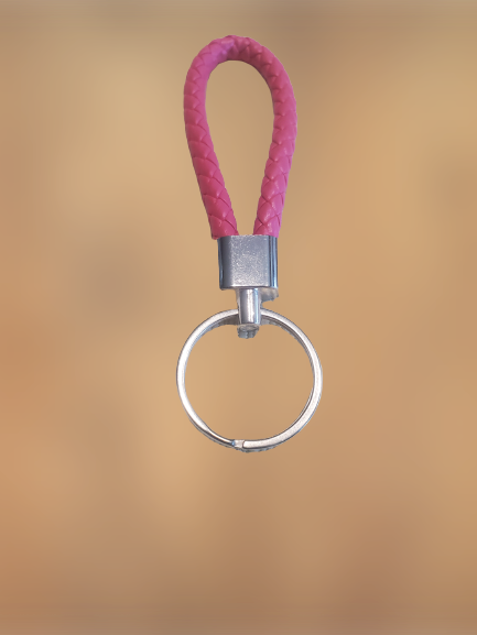 Braided Leather Keychain - Choose Color