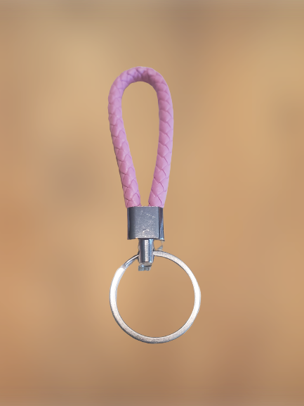Braided Leather Keychain - Choose Color