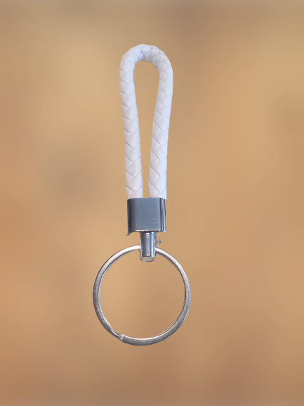 Braided Leather Keychain - Choose Color