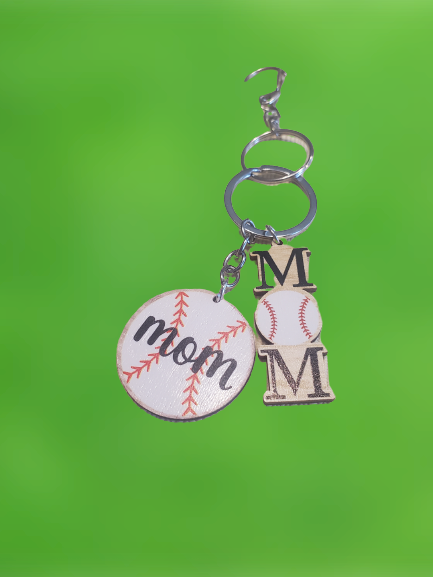 Sports Mom Wooden Keychain - Select Sport