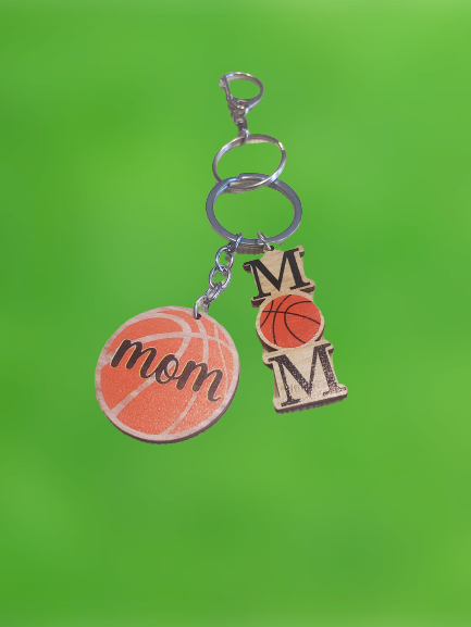 Sports Mom Wooden Keychain - Select Sport