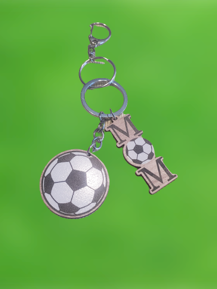 Sports Mom Wooden Keychain - Select Sport