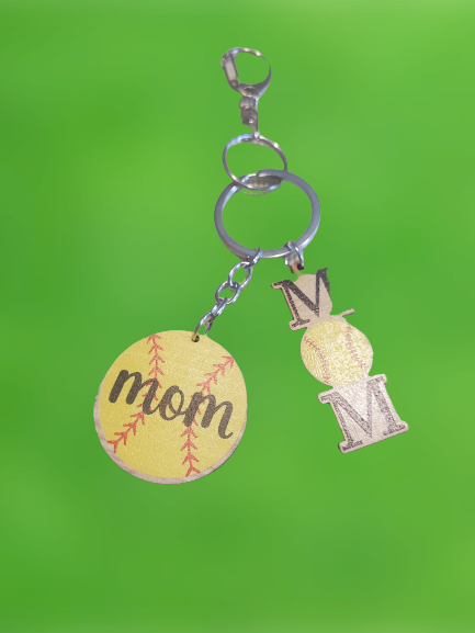 Sports Mom Wooden Keychain - Select Sport