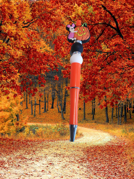 Cartoon Pig Halloween Beaded Pen - Choose Pen Color
