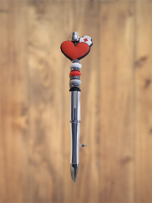 Nurse Heart Beaded Pen Silver