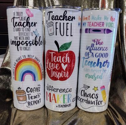 Teacher Themed Choice of 20 Ounce Stainless Steel Tumbler