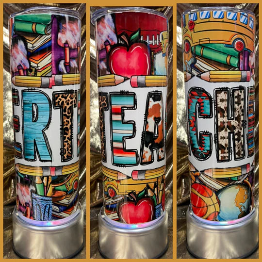 Teacher Themed Choice of 20 Ounce Stainless Steel Tumbler